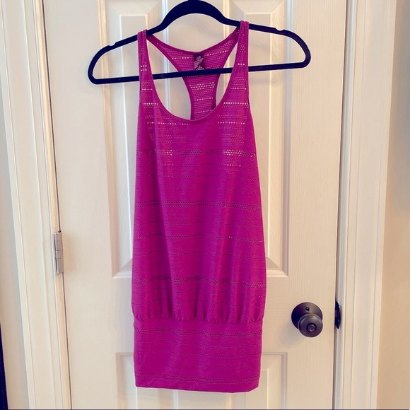 prAna Breathe Small magenta Racerback tank wide waistband - Picture 3 of 7